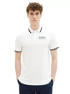 Koszulki męskie - TOM TAILOR Męska koszulka polo, 1036340, biała, XXL, 10332 – Off White, XXL - miniaturka - grafika 1