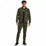 Koszulki sportowe męskie - Męski dres komplet treningowy Under Armour UA Knit Track Suit - zielony - UNDER ARMOUR - miniaturka - grafika 1