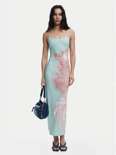 Desigual Sukienka letnia Lyon 25SWVK44 Turkusowy Regular Fit - Sukienki - miniaturka - grafika 1