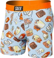 Majtki męskie - SAXX Bokserki męskie szybkoschnące SAXX VIBE Boxer Brief - toster - błękitne S - miniaturka - grafika 1