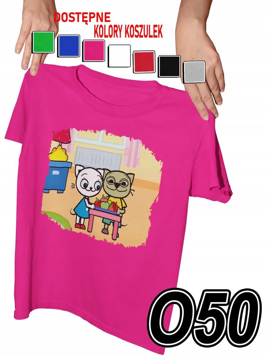 Koszulka Dziecięca Z Nadrukiem Kotki Koty Kotki Różne - M 134-140