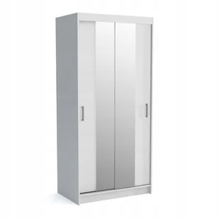Szafa przesuwna NICO 2 z lustrem 110cm biała z oświetleniem LED dwudrzwiowa - Szafy Szafa przesuwna NICO 2 z lustrem 110cm biała z oświetleniem LED dwudrzwiowa - Szafy - miniaturka - grafika 1