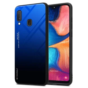 Pokrowiec Do Samsung Galaxy A10e / A20e Etui w NIEBIESKO - CZARNY TPU Obudowa Case Cover Plecki Ochronny Cadorabo - Etui i futerały do telefonów - miniaturka - grafika 1