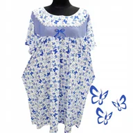 Bielizna nocna - KOSZULA NOCNA BAWEŁNA 100% MOTYLKI prezent krótki rękaw 50 52 6XL 7XL - miniaturka - grafika 1