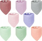 Śliniaki i fartuszki - 8x ŚLINIACZEK BAWEŁNIANY DLA NIEMOWLĄT DZIECI GŁADKIE WIELOPAK ŚLINIAK - miniaturka - grafika 1