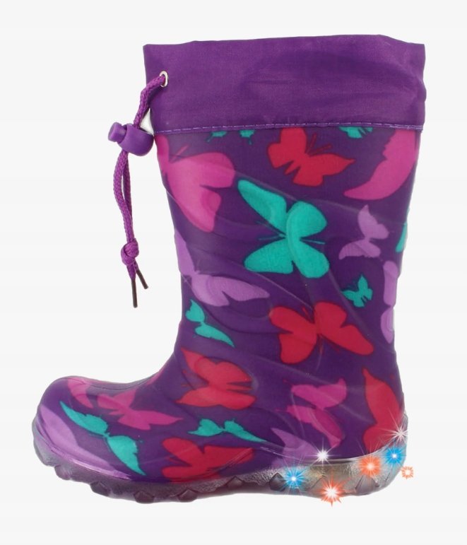 BECK KALOSZE Z OCIEPLENIEM WYSOKIE MOTYLE 30 ŻPH