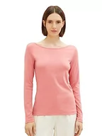Koszulki i topy damskie - TOM TAILOR Damska koszulka z długim rękawem, 28155-dusty pastelowy różowy, S - miniaturka - grafika 1