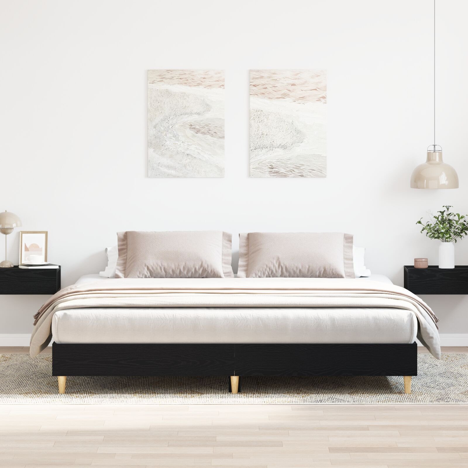 vidaXL vidaXL Łóżko czarny dąb 160x200 cm drewno inżynieryjne
