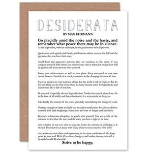 Wiersz Desiderata Max Ehrmann - kartka okolicznościowa / urodziny CP2036 - Kartki okolicznościowe i zaproszenia - miniaturka - grafika 1