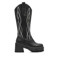 Kozaki damskie - Kowbojki Jenny Fairy WS22235-03 Czarny - miniaturka - grafika 1