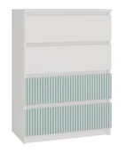 Komody dla dzieci - Komoda z 4 szufladami, Malwa, 70x40x97 cm, biały, miętowy - miniaturka - grafika 1