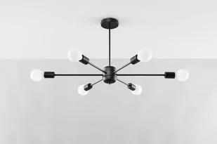 Sollux Lighting Żyrandol LANGO 6 czarny - Lampy sufitowe - miniaturka - grafika 1