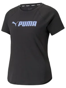 Puma Koszulka sportowa "Fit Logo" w kolorze czarnym - Koszulki sportowe damskie - miniaturka - grafika 1