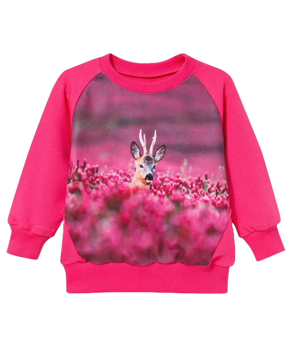 BLUZA DZIECIĘCA WADERA RÓŻOWA SARNA WE WRZOSACH -110/116