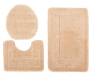Dywaniki łazienkowe - Puszysty beżowy komplet dywaników do łazienki T8-T69 - miniaturka - grafika 1