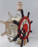Karafki - Karafka ANAPOL Żeglarz Ster+6 kieliszków - miniaturka - grafika 1