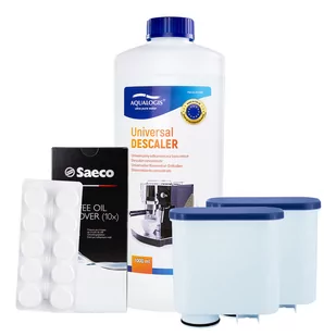 Zestaw do Ekspresu Philips Saeco, Filtr AL-Clean 2szt, Tabletki Czyszczące CA6704, Odkamieniacz Uniwersalny Aqualogis 1L - Akcesoria i części do ekspresów do kawy - miniaturka - grafika 1