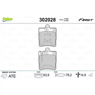 Klocki hamulcowe - komplet VALEO 302028 - Klocki hamulcowe - miniaturka - grafika 1
