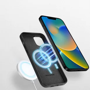Dux Ducis Grit skórzane etui do iPhone 14 elegancki pokrowiec ze sztucznej skóry (kompatybilne z MagSafe) czarny - Etui i futerały do telefonów - miniaturka - grafika 3