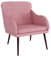 Fotele - Różowy welwetowy wypoczynkowy fotel B2-H15 - miniaturka - grafika 1