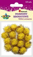 Zabawki kreatywne - Titanum Pompon brokatowy żółty 15 sztuk 338545 - miniaturka - grafika 1