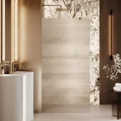 Ścianki i drzwi prysznicowe - Massi Ścianka prysznicowa WALK IN FIX przezroczysta prostokątna ryflowana 8 mm ARTE WELLE Classic Clear - miniaturka - grafika 1