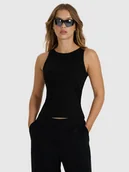 Koszulki i topy damskie - 4F Top slim gładki damski - czarny L - miniaturka - grafika 1