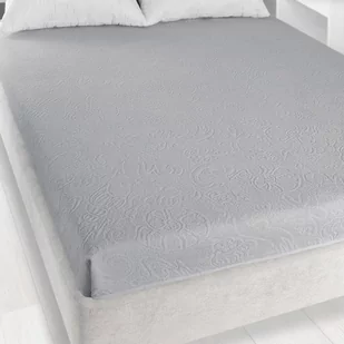 Prześcieradło Frotte Żakardowe Bez Gumki 175X220Cm Platynowy - Prześcieradła - miniaturka - grafika 1
