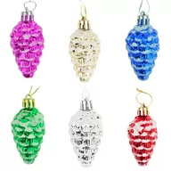 Bombki - BOMBKI SZYSZKA ZAWIESZKA SZYSZKI CHOINKOWE ZESTAW PLASTIKOWE 6SZT NA STROIK - miniaturka - grafika 1