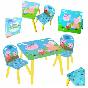 ŚWINKA PEPPA stolik dziecięcy z 2 krzesłami ZESTAW dla dzieci - Zestawy mebli dla dzieci - miniaturka - grafika 1