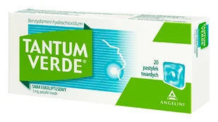 Tantum Verde, smak eukaliptusowy, pastylki twarde, 3 mg, 20 szt. - Przeziębienie i grypa - miniaturka - grafika 1