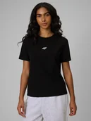 Koszulki i topy damskie - 4F T-shirt regular gładki damski - czarny XXL - miniaturka - grafika 1