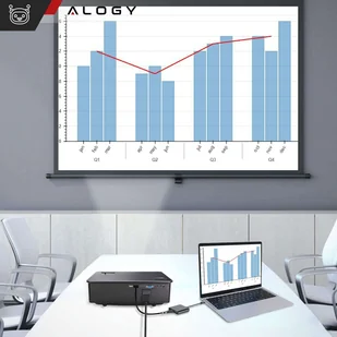 Adapter przejściówka HUB 3w1 USB-C na HDMI USB-A USB-C 4K 60Hz Alogy szary - Kable - miniaturka - grafika 5