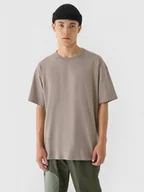 Koszulki sportowe męskie - Męski t-shirt basic 4F 4FRAW24TTSHM2575 - brązowy - miniaturka - grafika 1