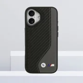 Etui i futerały do telefonów - BMW futerał do IPHONE 17 kompatybilny z MagSafe BMHMP17S25PCCSCAK PU Carbon Logo anthracite - miniaturka - grafika 1