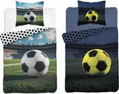 Pościel dla dzieci - Pościel bawełniana dziecięca świecąca 160x200 5546a piłka nożna fluo - miniaturka - grafika 1