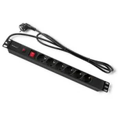 Listwy zasilające - QOLTEC Listwa zasilająca do RACK 19" 1U PDU CB 6xSCHUKO 2m LZQTLZ620020 - miniaturka - grafika 1