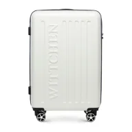 Walizki - Średnia walizka z ABS-u z tłoczonym logo biała - miniaturka - grafika 1