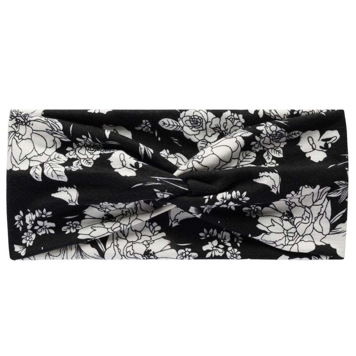 Opaska na Głowę Czarna Szeroka do Włosów Kwiaty Supeł Elastyczna i Wygodna