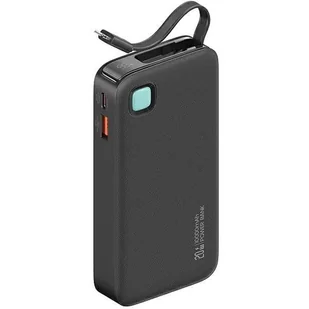 USAMS Powerbank ze zwijanym kablem Retractable Lightning 10000 mAh PD 20W Fast Charge XY Series czarny/black 10KCD22501 (US-CD225) - Powerbanki - miniaturka - grafika 1