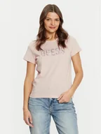 Koszulki i topy damskie - Guess T-Shirt W5RI19 I3Z14 Beżowy Regular Fit - miniaturka - grafika 1