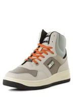 Trampki męskie - Tommy Jeans Męskie tenisówki ze skóry Mężczyźni skóra beżowy|szary jednolity, 42 - miniaturka - grafika 1