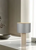 Lampy stojące - Trio CANIO 568190111 wysoka lampa stołowa wykonana z papieru / kartonu abażur szary fi 30cm 1xE27 - miniaturka - grafika 1