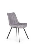 Krzesła - Halmar Tapicerowane krzesło z czarnymi nóżkami eko skóra - szary - miniaturka - grafika 1