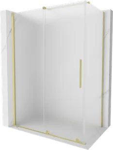 Mexen Velar kabina prysznicowa rozsuwana 160x90 cm, szron, złota szczotkowana - 871-160-090-31-55 - Kabiny prysznicowe - miniaturka - grafika 1