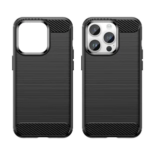 Carbon Case etui iPhone 14 Pro elastyczny żelowy pokrowiec na tył plecki czarny - Etui i futerały do telefonów - miniaturka - grafika 8