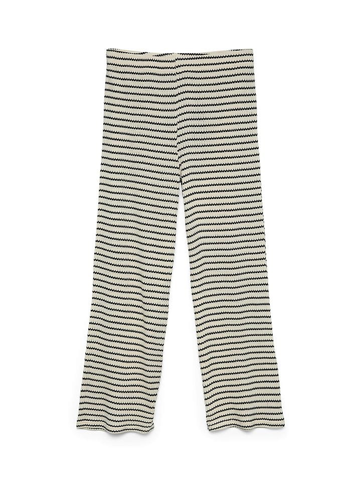 Vero Moda Spodnie w kolorze beżowo-czarnym