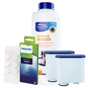 Akcesoria i części do ekspresów do kawy - Zestaw Philips Saeco - AL-Clean 2szt, Uniwersalny Odkamieniacz 500ml, Philips CA6704/10 Tabletki Czyszczące - miniaturka - grafika 1
