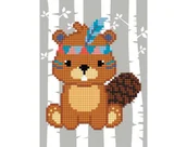 Malowanie po numerach - Mozaika diamentowa, bóbr - miniaturka - grafika 1