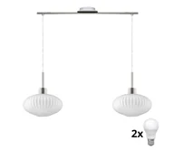 Lampy sufitowe - LED Żyrandol HARMA 2xE27/60W/230V mat chrom/biały - miniaturka - grafika 1